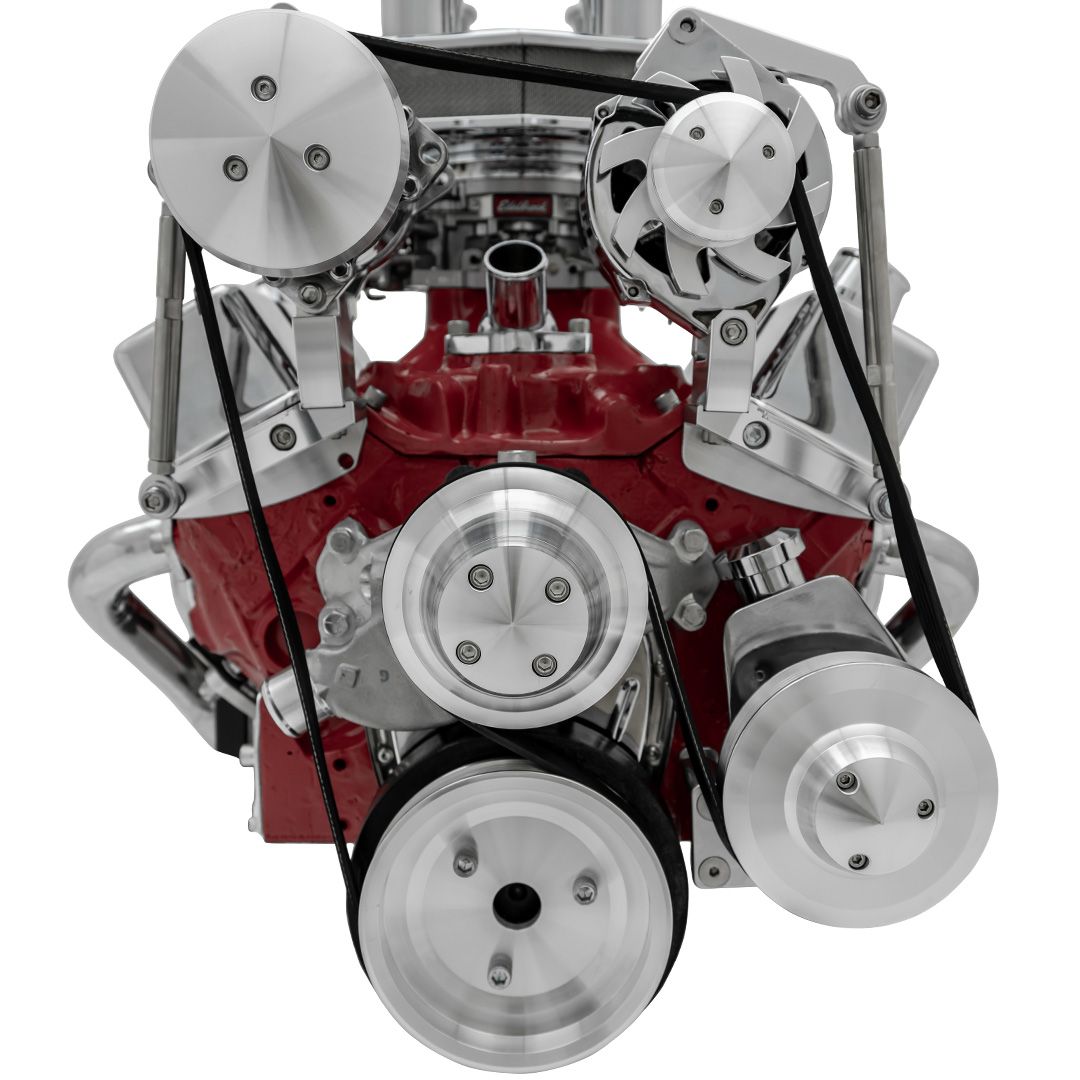 Big Block Chevy Serpentine Conversion Ultra; Inward; SWP; AC & PS; Saginaw-Key
