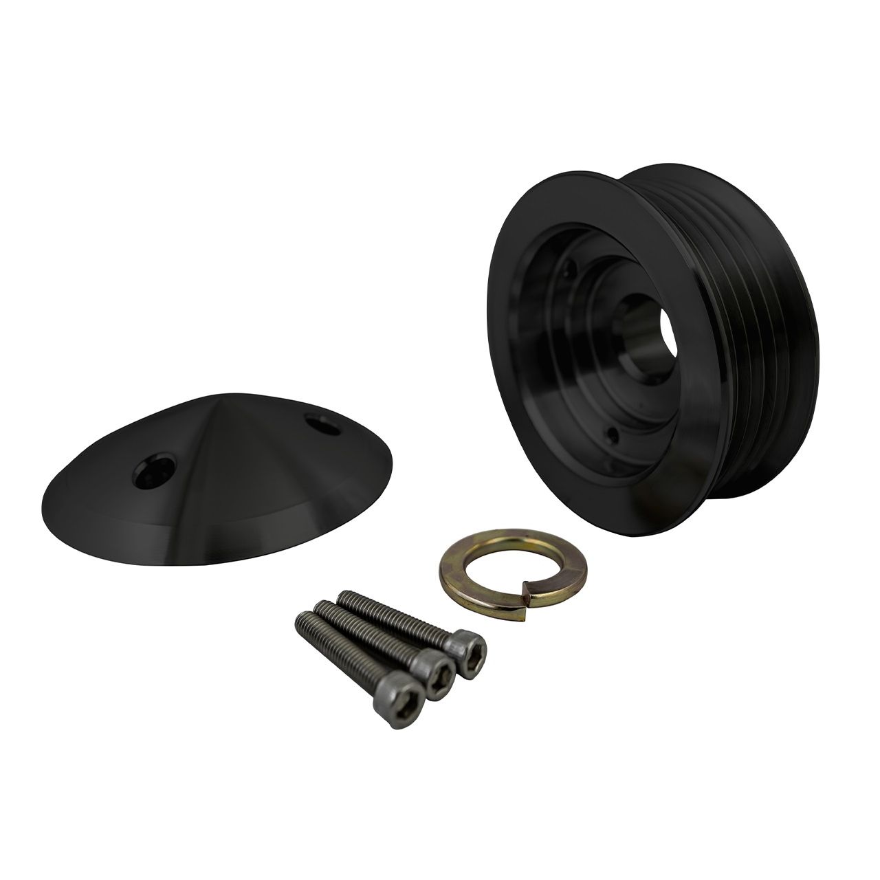 Serpentine Alternator Pulley w/ Cover - Black (2.75")
