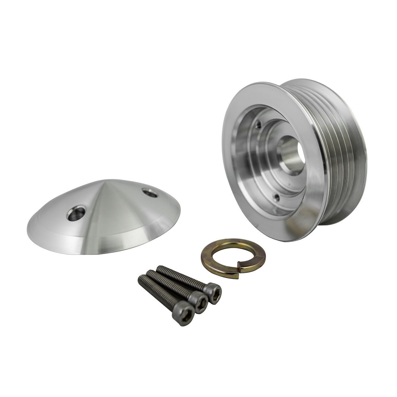 Serpentine Alternator Pulley w/ Cover - Silver (2.75")
