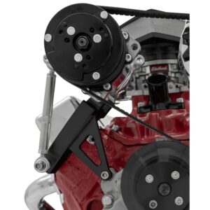 Small Block Chevy AC Bracket - Inward - Passenger - SWP - Black