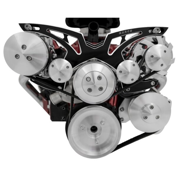 Big Block Chevy Style Track Serpentine System - Corvette - AC & PS - Black Onyx