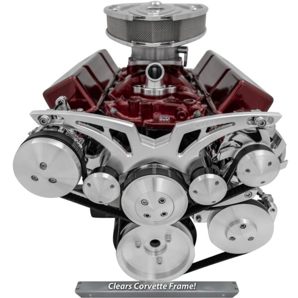 Big Block Chevy Style Track Serpentine System - Corvette - AC & PS - Chrome