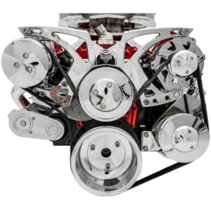 Small Block Chevy Chrome Style Track Serpentine Kit (AC/PS/ALT)