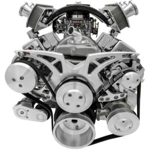 Big Block Chevy Clear Powder Coat Style Track Serpentine Kit (AC/PS/ALT)