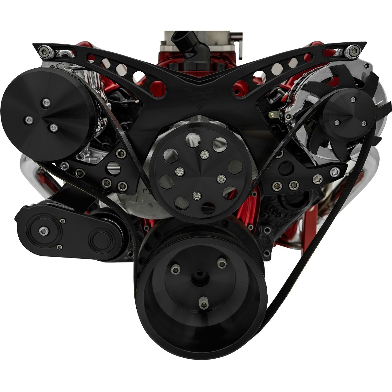 Big Block Chevy Revolver Serpentine System - AC & ALT - Black