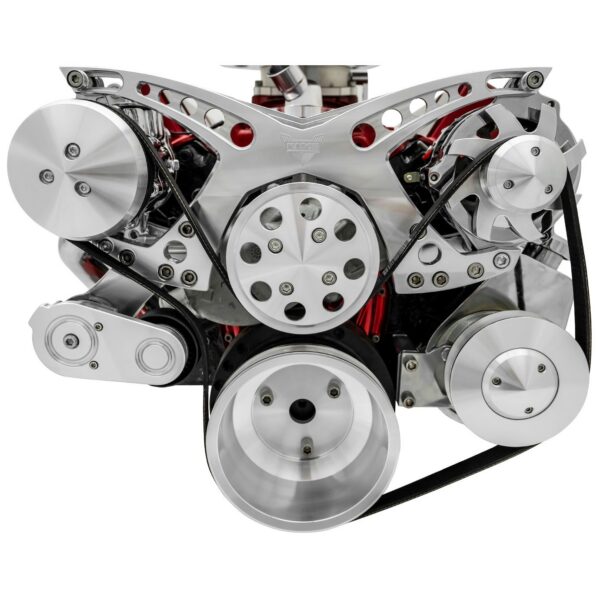 Big Block Chevy Revolver Serpentine System - AC & PS - Saginaw-Key - Chrome