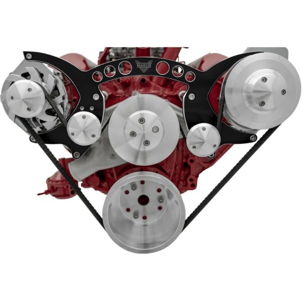 Chevy 348-409 Revolver Serpentine System - AC & PS - GMT2 - Black Onyx