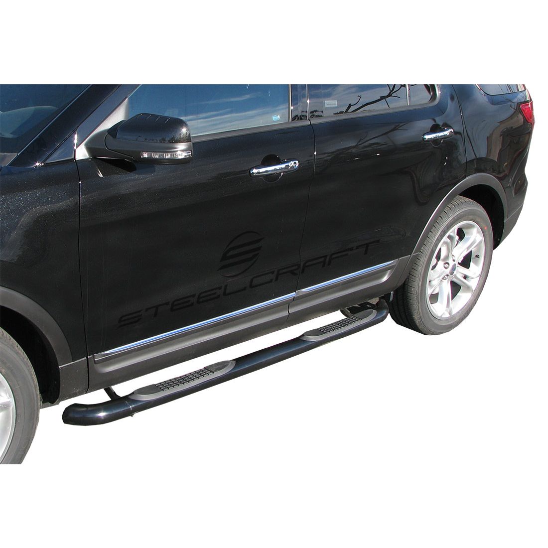 Steelcraft - 3 in. Round Sidebars - Black - 213900