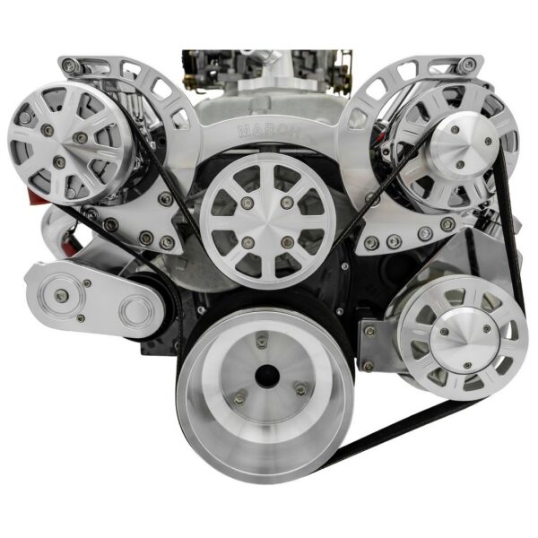 Small Block Chevy Chrome Sport Track Serpentine Kit (AC/PS/ALT)