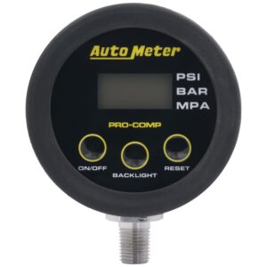 GAUGE HEAD ONLY, TIRE PRESS, 50 PSI / 3.45 BAR, RACE DIGITAL, BACKLIT W/ MEM, PRO-COMP