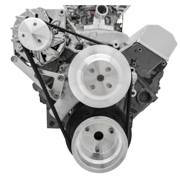 Small Block Chevy Serpentine Conversion Deluxe - Alternator Only - Silver