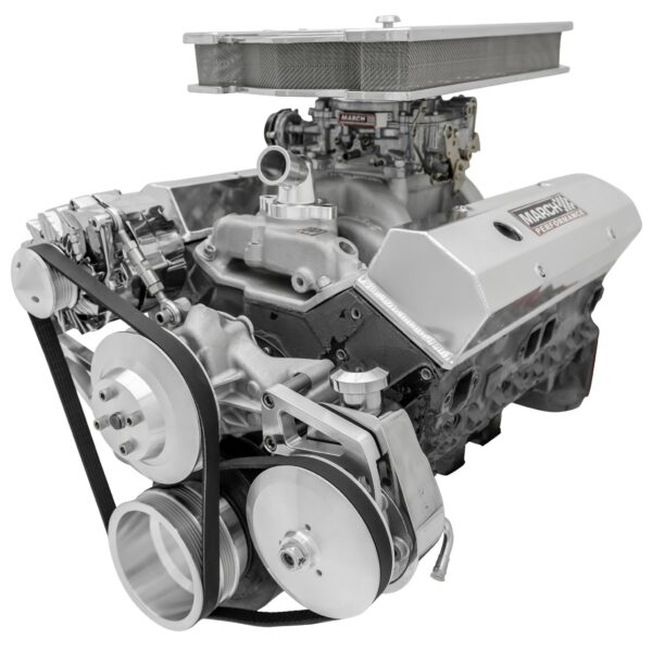 Small Block Chevy Serpentine Conversion - LWP - PS & ALT - Saginaw-Key - Silver
