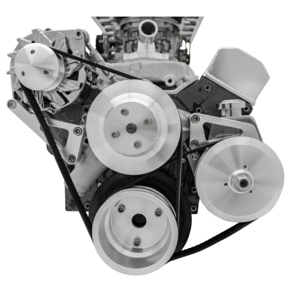 Small Block Chevy Serpentine Conversion Deluxe - LWP - PS & ALT - Saginaw-Press