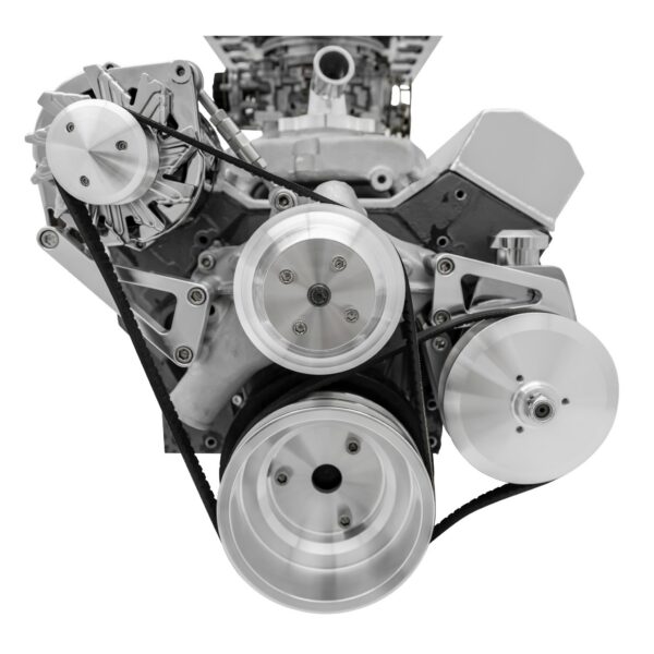 Small Block Chevy High Flow Serpentine Conversion - PS & ALT - Saginaw-Metric