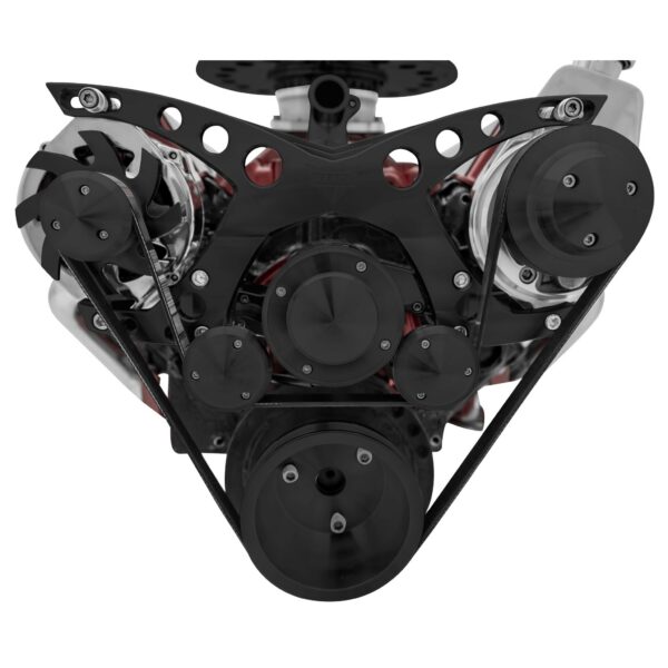 Big Block Chevy Revolver Serpentine System - PS & ALT - Saginaw-Key - Black
