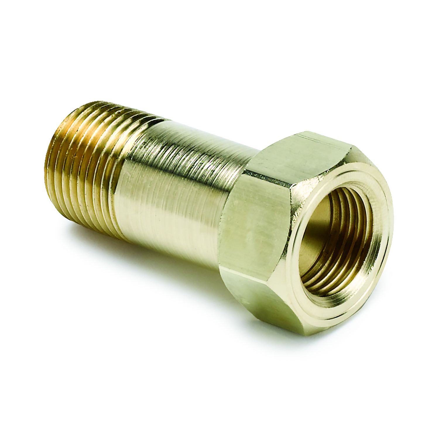 FITTING, ADAPTER, 3/8 in. NPT MALE, EXTENSION, BRASS, FOR MECH. TEMP. GAUGE
