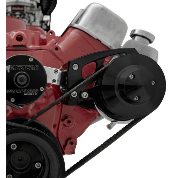 Small Block Chevy Power Steering Bracket - EWP - Saginaw - Black