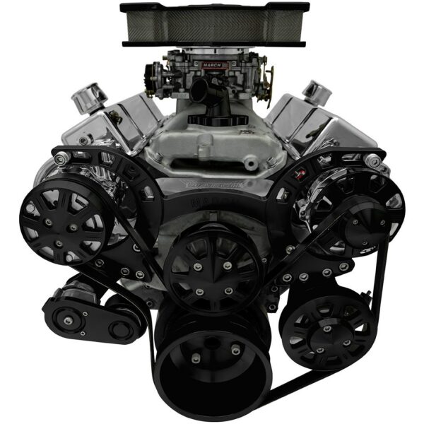 Big Block Chevy Sport Track Serpentine System - AC & PS - GMT2 - Black