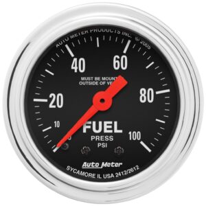 2-1/16 in. FUEL PRESSURE, 0-100 PSI, TRADITIONAL CHROME