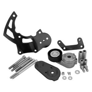 Chevy LS R4 AC Compressor Bracket, Billet; Black