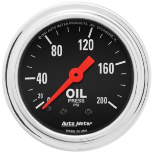 2-1/16 in. OIL PRESSURE, 0-200 PSI, TRADITIONAL CHROME
