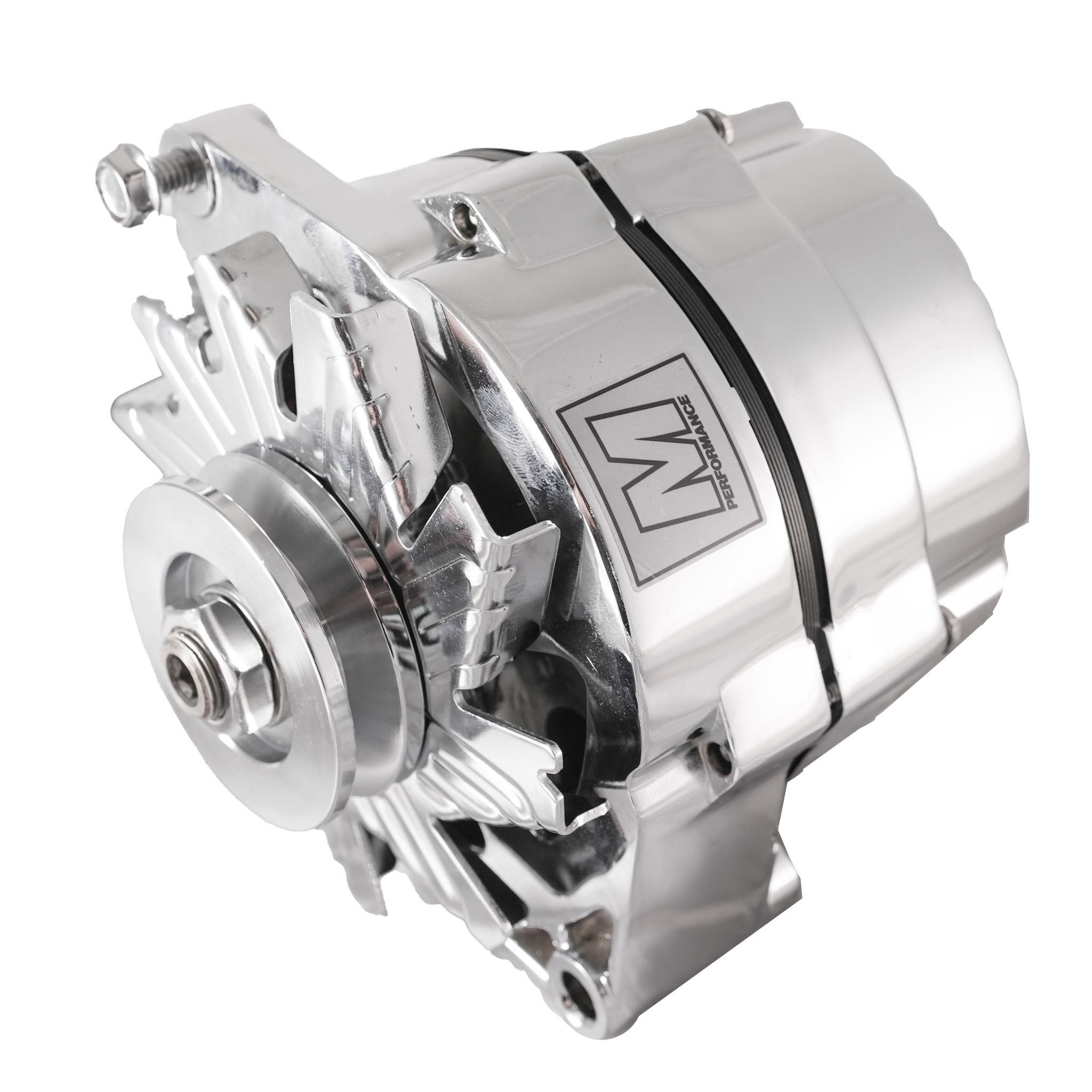 March Ultra Series 10SI Alternator, 100 Amp, 12V, 1 Wire Install, Chrome Finish