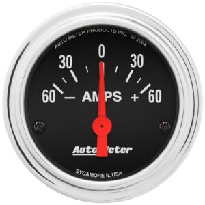 2-1/16 in. AMMETER, 60-0-60 AMPS, TRADITIONAL CHROME