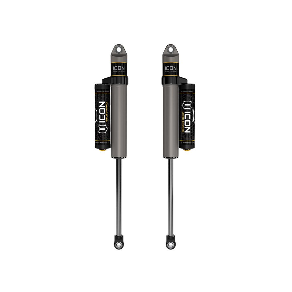 ICON 1999-2025 Ford F-250/F-350/F-450 Super Duty, 0-3” Lift, Rear, V.S. 2.5 Aluminum Series Shocks, Piggyback Reservoir, Pair