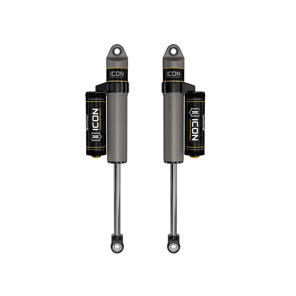 ICON 2009-2024 Ford F-150/2004-2008 Ford F-150 4WD, 0-1" Lift, Rear, V.S. 2.5 Aluminum Series Shock Absorbers, Piggyback Reservoir, Pair