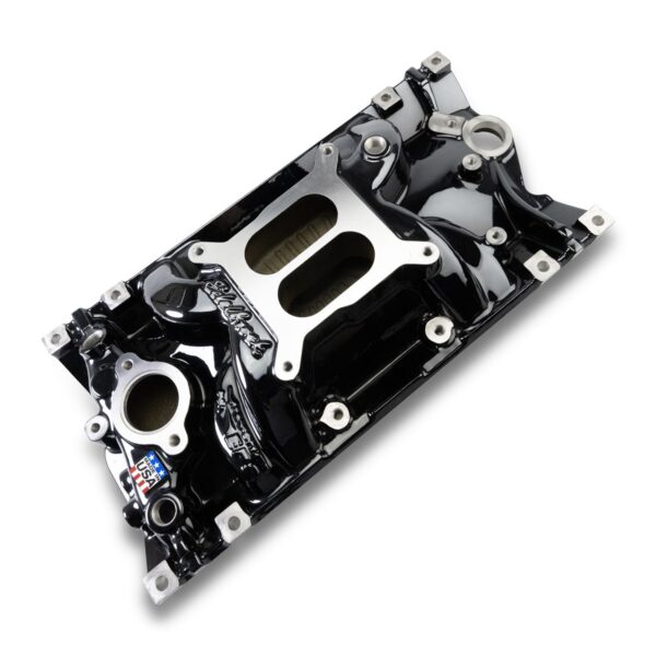 Edelbrock Perf EPS Manifold for Small-Block Chevy Vortec, Black Plasma Finish