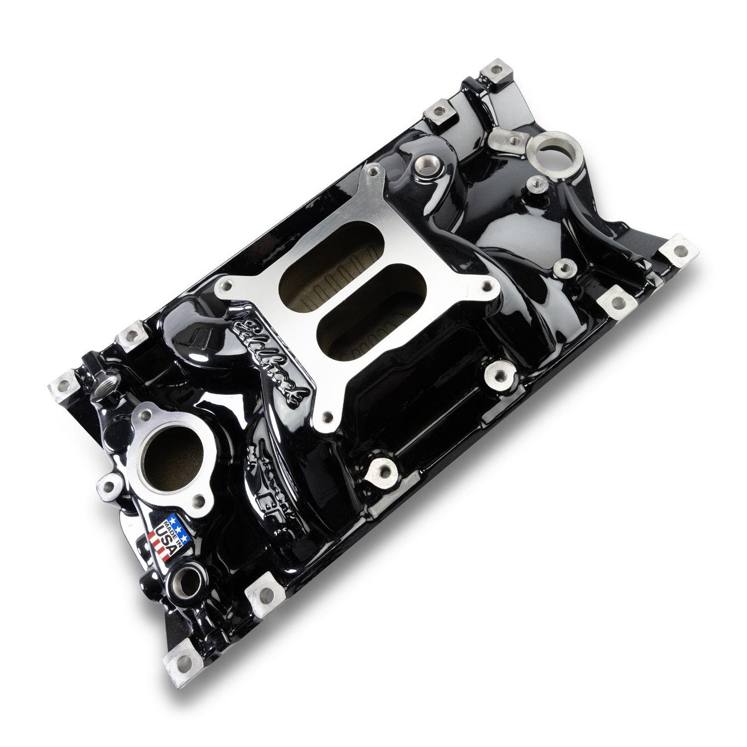 Edelbrock Perf EPS Manifold for Small-Block Chevy Vortec, Black Plasma Finish