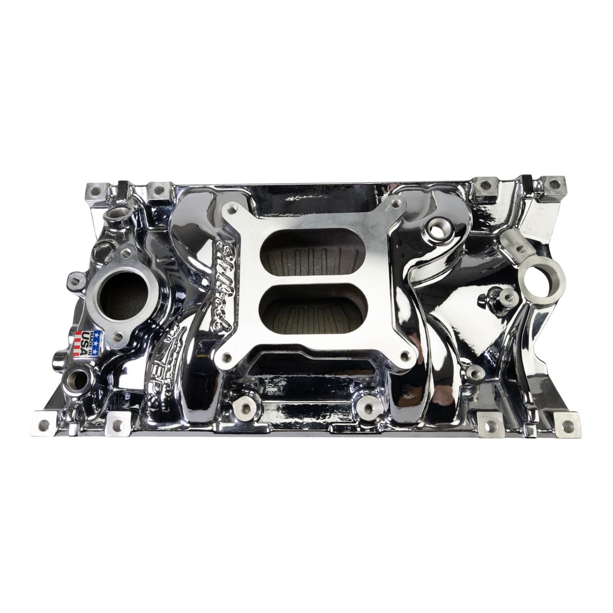 Edelbrock Perf EPS Manifold for Small-Block Chevy Vortec, Chrome Plasma Finish