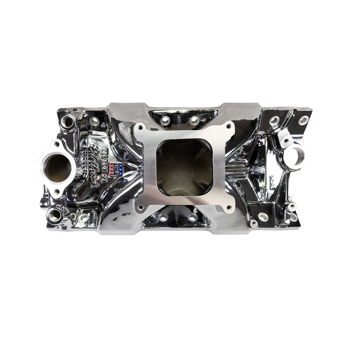 Victor Jr. 23 Degree Chrome Plasma Intake Manifold Small-Block Chevy
