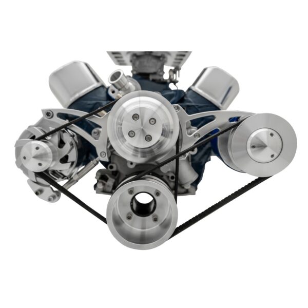 Small Block Ford Serpentine Conversion Ultra; 351W - Late - 4 Bolt - PS- Mustang
