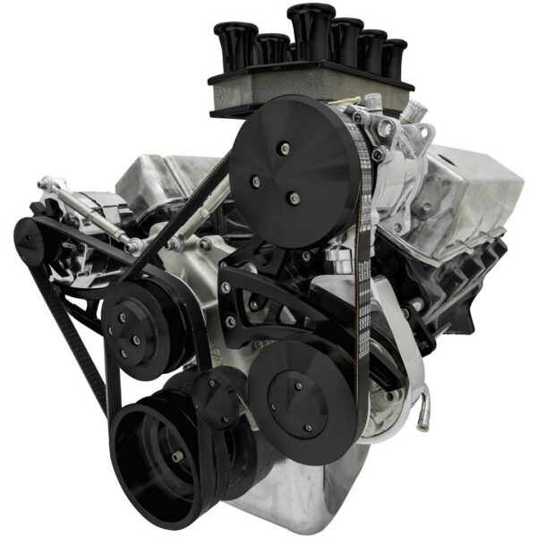 Big Block Ford Serpentine Conversion Ultra - AC & PS - 508 - Saginaw-Key - Black