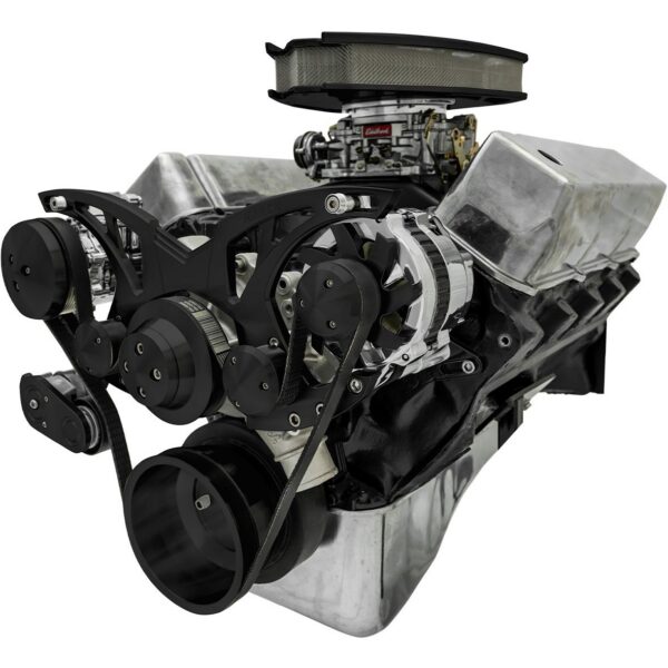 Big Block Ford Style Track Serpentine System - AC & ALT - Black