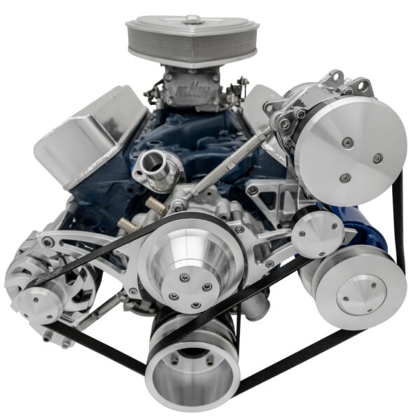 Small Block Ford Serpentine Conversion Ultra; 351W; Late; 4 Bolt; AC PS- Mustang