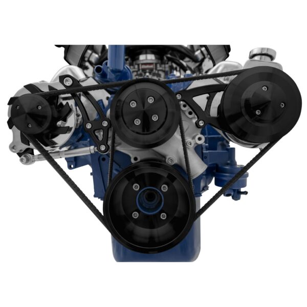 Ford 351 Cleveland Serpentine Conversion - PS-Saginaw - Black
