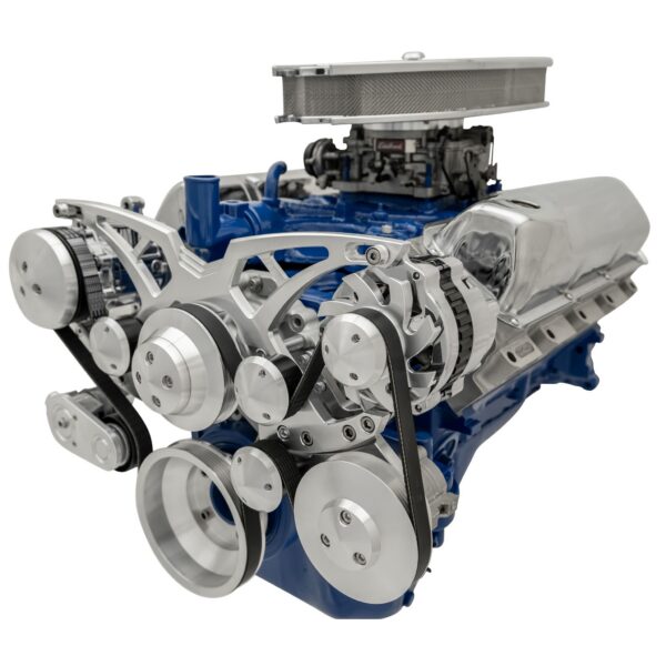 Ford 351 Cleveland Serpentine System - AC & PS - Chrome
