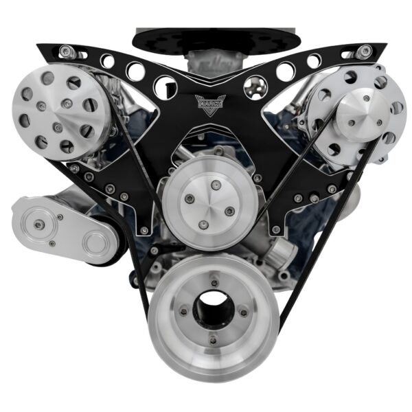 Small Block Ford Revolver Serpentine System - AC & ALT - Black Onyx