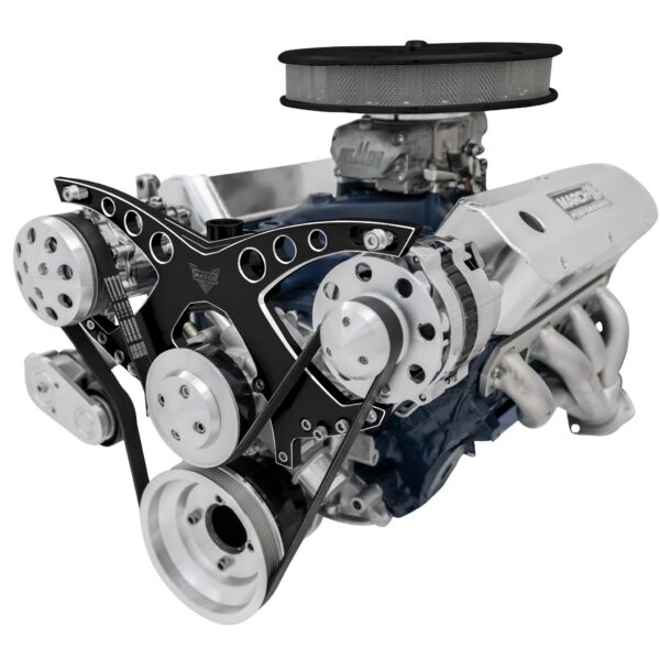 Small Block Ford Revolver Serpentine System - AC & ALT - Black Onyx