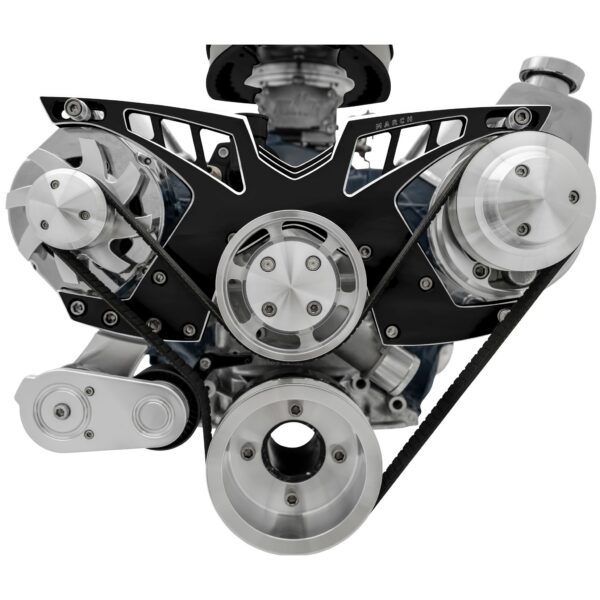 Small Block Ford Pro-Track Serpentine System - PS & ALT - Black Onyx