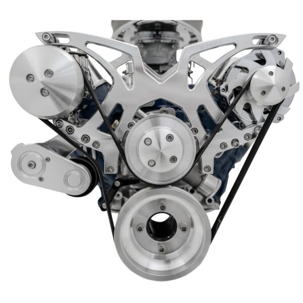 Small Block Ford Style Track Serpentine System: AC & ALT; Chrome
