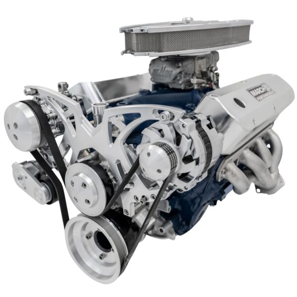 Small Block Ford Style Track Serpentine System: AC & ALT; Chrome