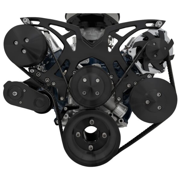 Small Block Ford Black All Inclusive Style Track Serpentine System (AC/PS/ALT)