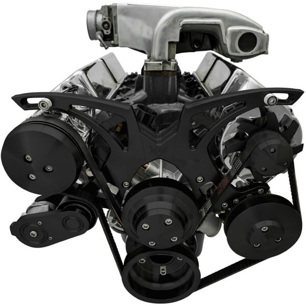 Small Block Ford 5.0L Serpentine System - AC & PS - Black