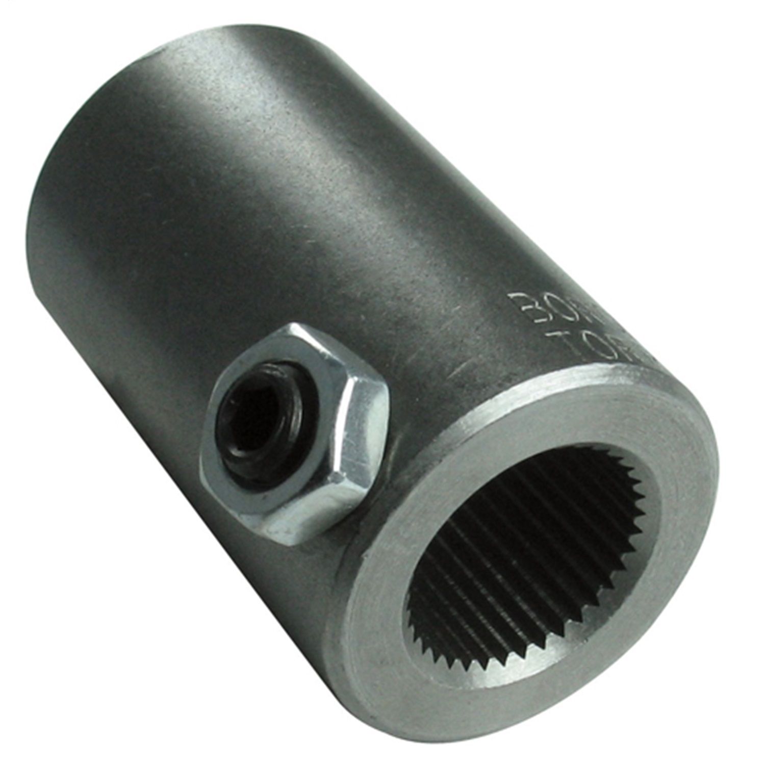 Borgeson - Steering Coupler - P/N: 310900 - Steel steering coupler. Fits 9/16 in.-26 Spline X 3/4 in. Smooth bore.