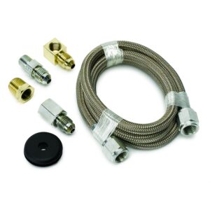 LINE, BRAIDED STAINLESS STEEL, #4 DIA., 3FT. LENGTH, -4AN AND 1/8 in. NPTF FITTINGS