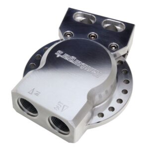 HAMBURGER'S PERFORMANCE PRODUCTS MULTI-POSITION REMOTE OIL FILTER RELOCATION BASE; HP4 (OR EQUIVALENT); -12AN PORTS- BILLET ALUMINUM