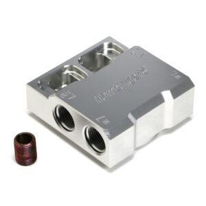 HAMBURGER'S PERFORMANCE PRODUCTS SINGLE REMOTE OIL FILTER RELOCATION BASE; HP4 (OR EQUIVALENT); -12AN PORTS- BILLET ALUMINUM